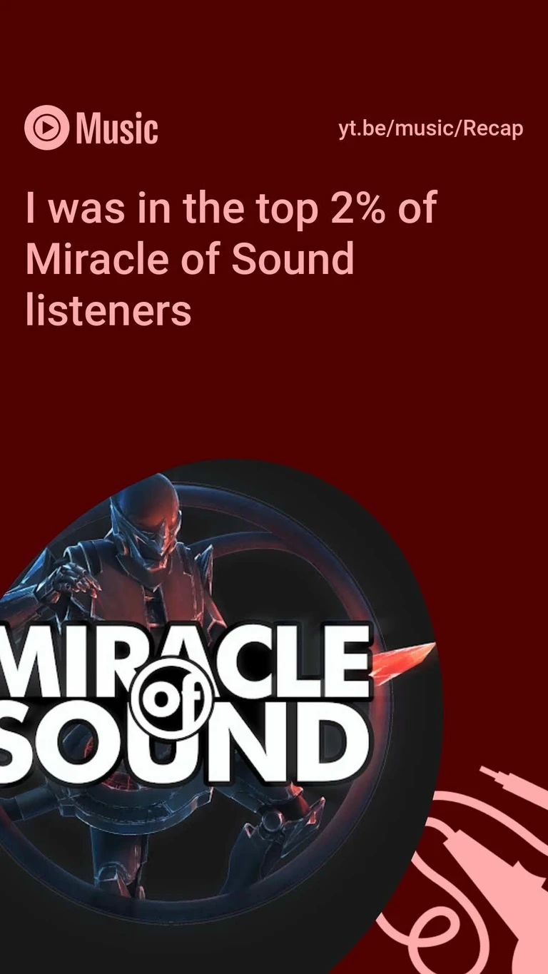 I was in the top 2% of Miracle of Sound listeners